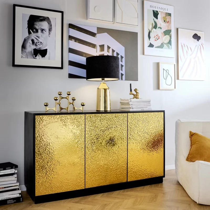 FRONT ROW Tischleuchte – Glamouröse Tischlampe Mit Goldfarbenem Keramikfuß