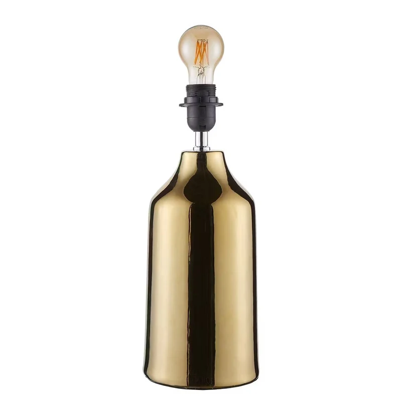 FRONT ROW Tischleuchte – Glamouröse Tischlampe Mit Goldfarbenem Keramikfuß