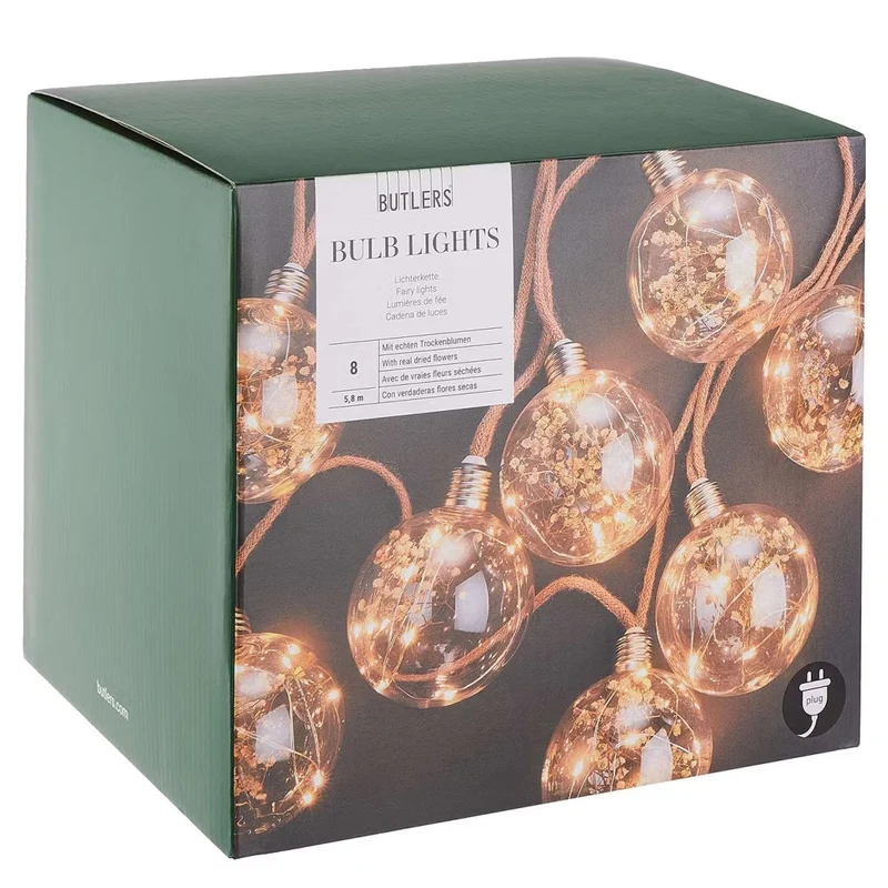 BULB LIGHTS LED-Lichterkette – Vintage Glühbirnen-Lichterkette Mit Warmem Licht