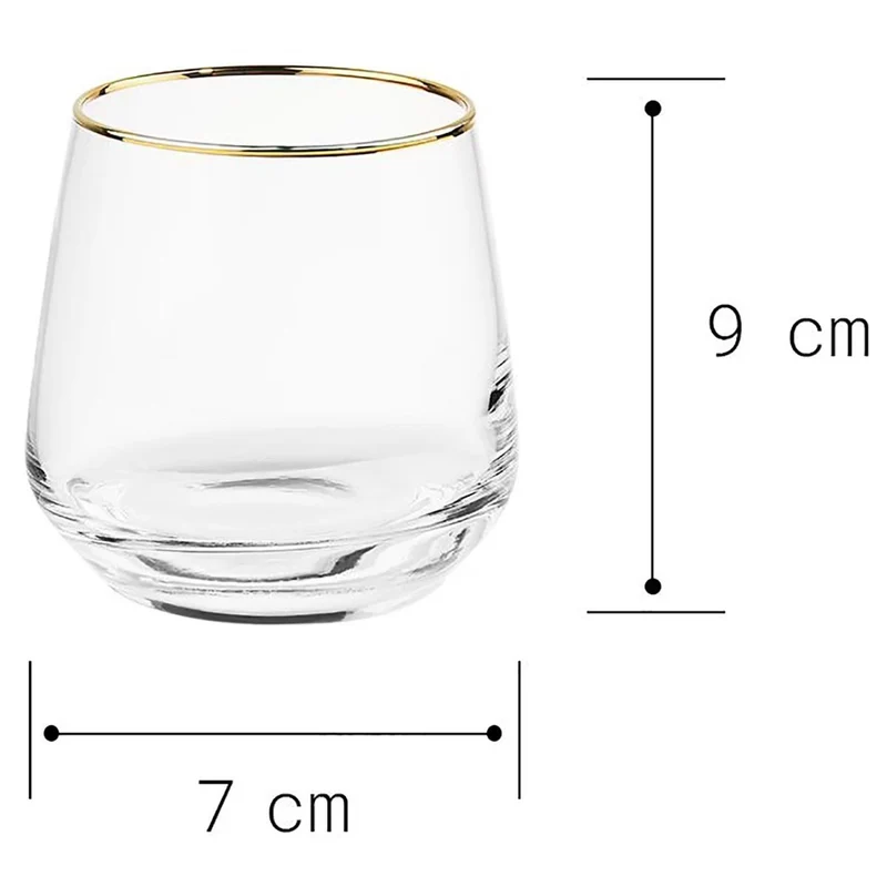 TOUCH OF GOLD Wasserglas-Set – Elegante Trinkgläser mit Goldrand im 6er-Set