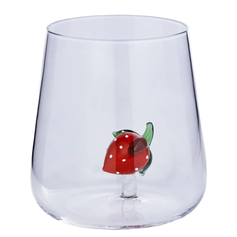 SUNNY JOY Trinkglas Erdbeere – Borosilikatglas Mit 3D-Erdbeer-Motiv