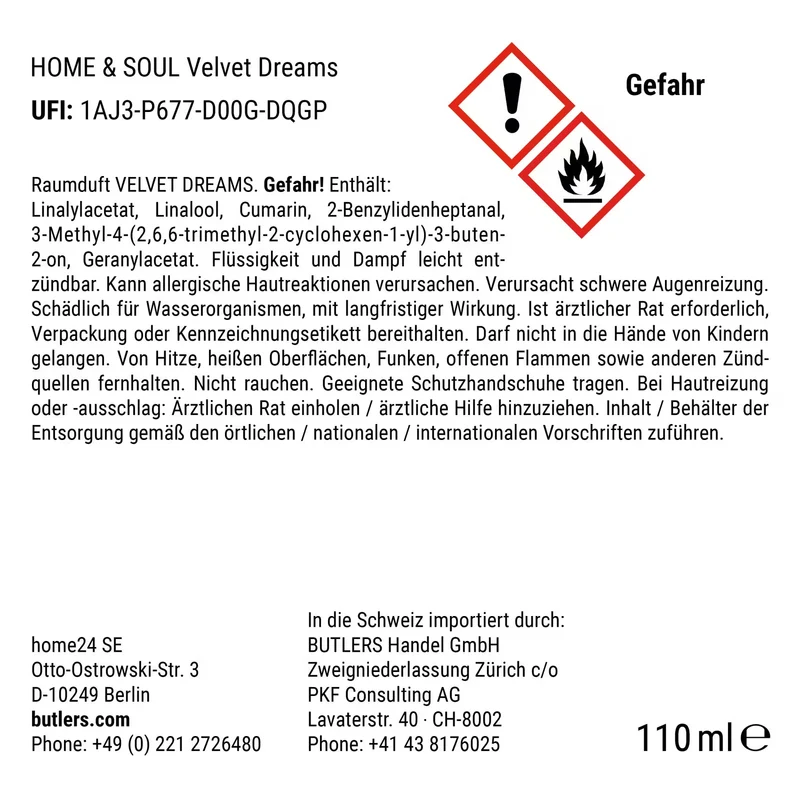HOME & SOUL Velvet Dreams Raumduft – Sinnlicher Duftdiffuser Für Entspannte Wohnatmosphäre