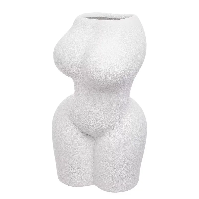 EVA Vase Silhouette – Skulpturale Steingut-Vase In Körperform