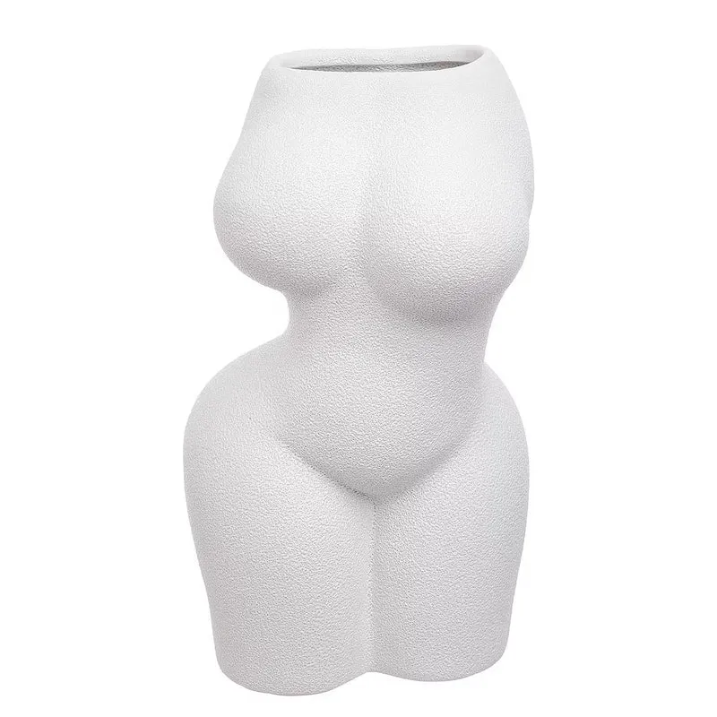 EVA Vase Silhouette – Skulpturale Steingut-Vase In Körperform