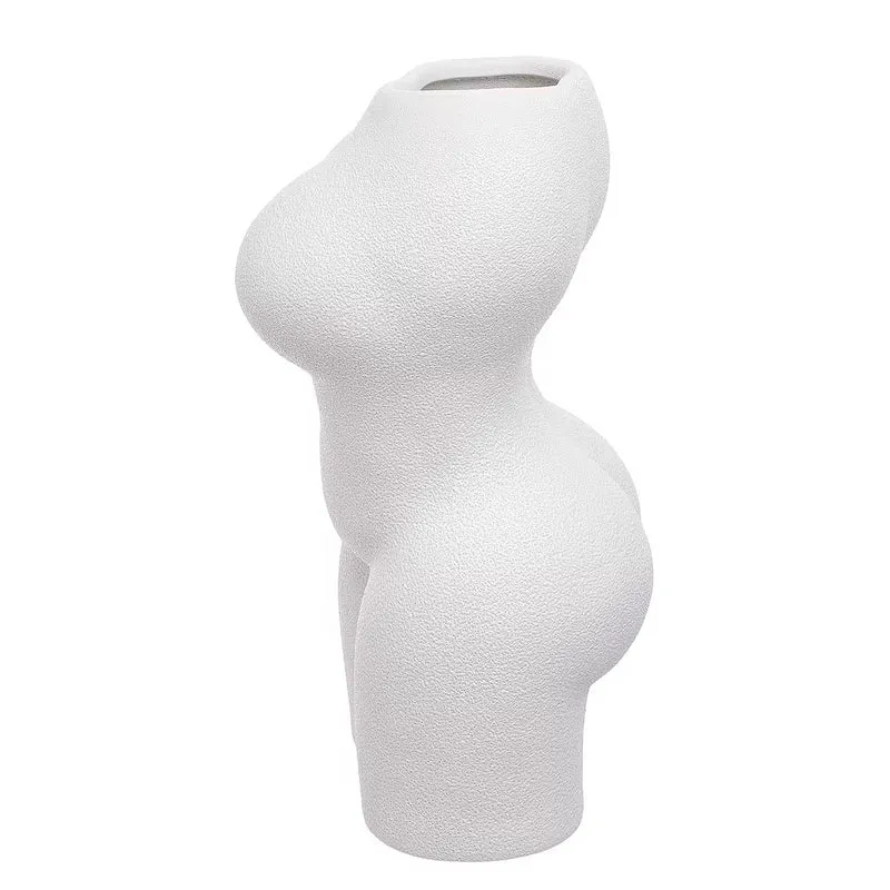 EVA Vase Silhouette – Skulpturale Steingut-Vase In Körperform