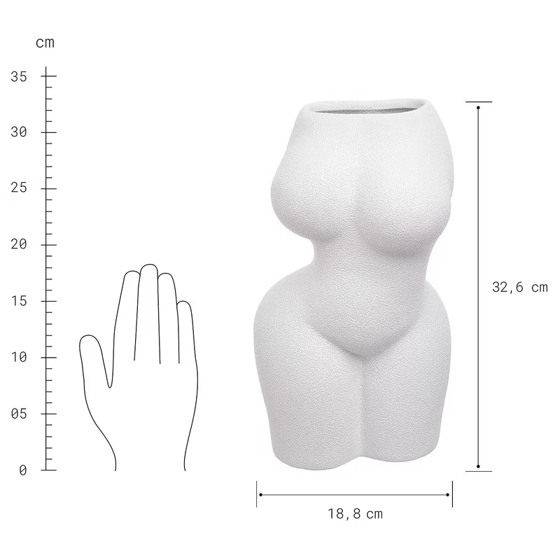 EVA Vase Silhouette – Skulpturale Steingut-Vase In Körperform