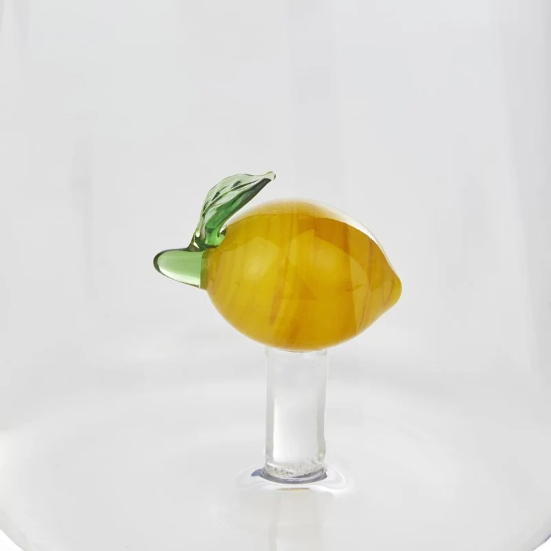 SUNNY JOY Zitronenglas – Verspieltes Trinkglas aus Borosilikatglas mit schwebendem Zitronendesign