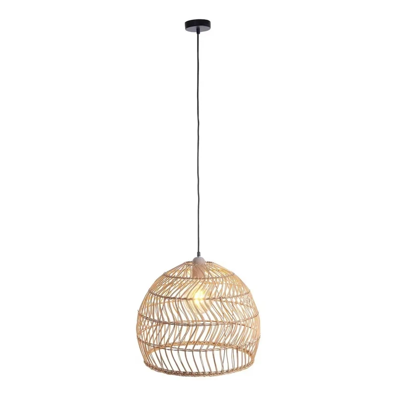 CORBELLE Lampenschirm – Handgeflochtener Rattan-Lampenschirm für Pendelleuchten