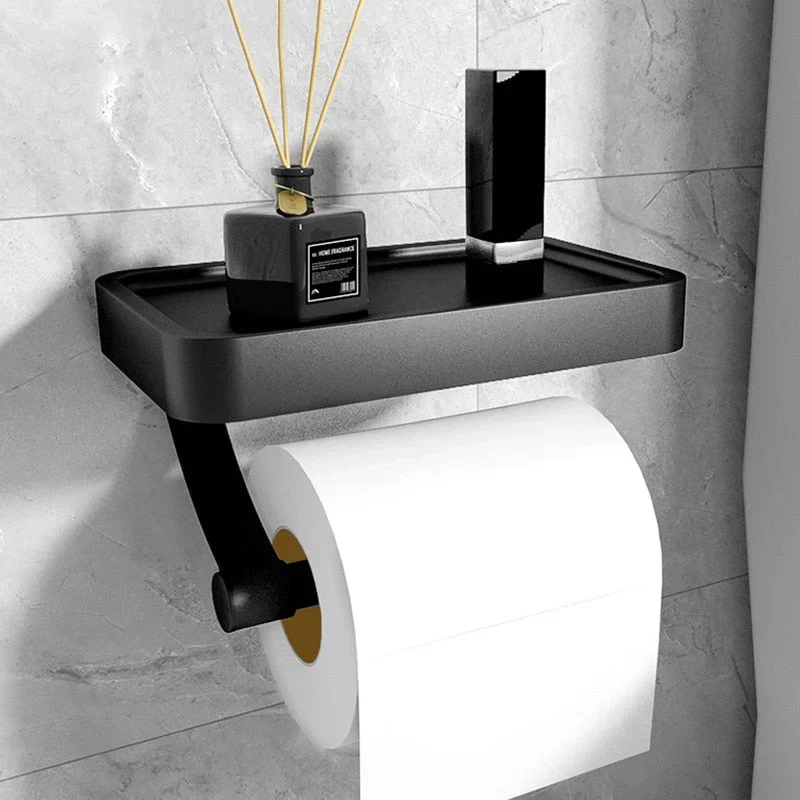 SteelCraft – Toilettenpapierhalter Edelstahl mit Ablage – Modern & praktisch