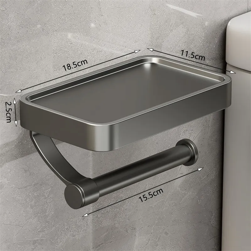 SteelCraft – Toilettenpapierhalter Edelstahl mit Ablage – Modern & praktisch