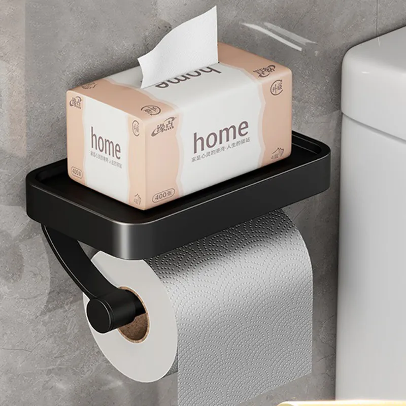 SteelCraft – Toilettenpapierhalter Edelstahl mit Ablage – Modern & praktisch
