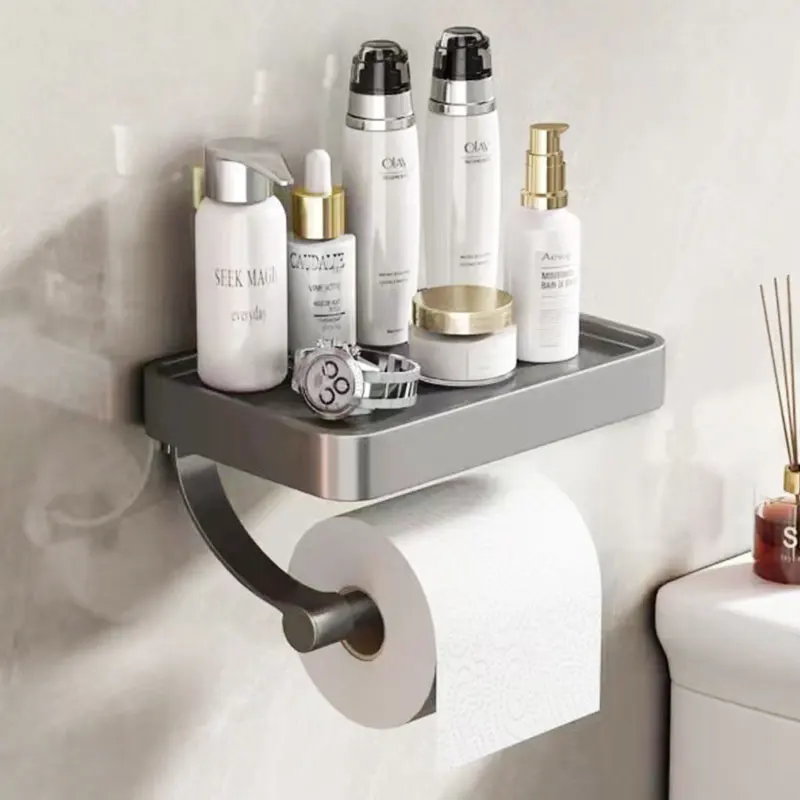 SteelCraft – Toilettenpapierhalter Edelstahl mit Ablage – Modern & praktisch