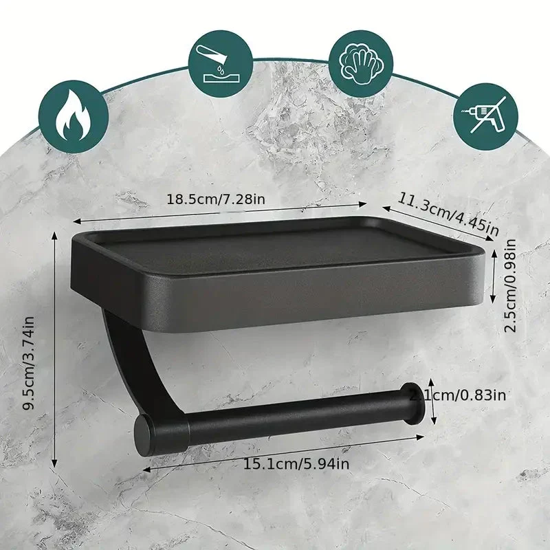 SteelCraft – Toilettenpapierhalter Edelstahl mit Ablage – Modern & praktisch