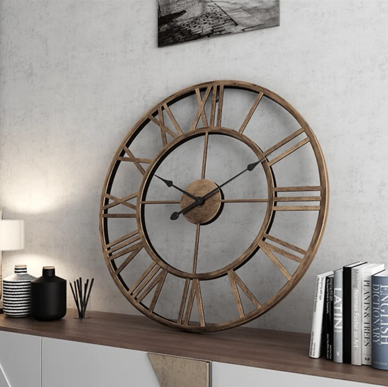 TEMPORIA – Skelett-Wanduhr Aus Schmiedeeisen 40 × 40 Cm Mit Leisem Uhrwerk