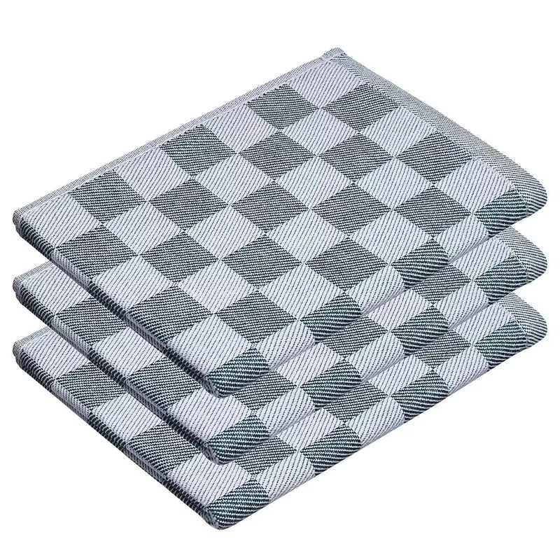CHECKER STYLE Geschirrtuch-Set – Moderne Küchentücher mit Karomuster im 3er-Set