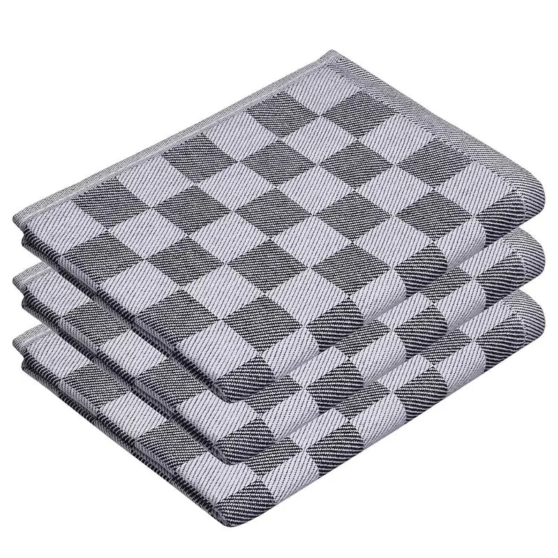 CHECKER STYLE Geschirrtuch-Set – Moderne Küchentücher mit Karomuster im 3er-Set