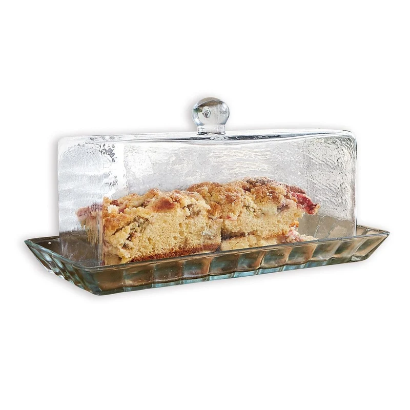 NELIA Glasglocke mit Platte – Elegante Servierhaube aus handgefertigtem Glas