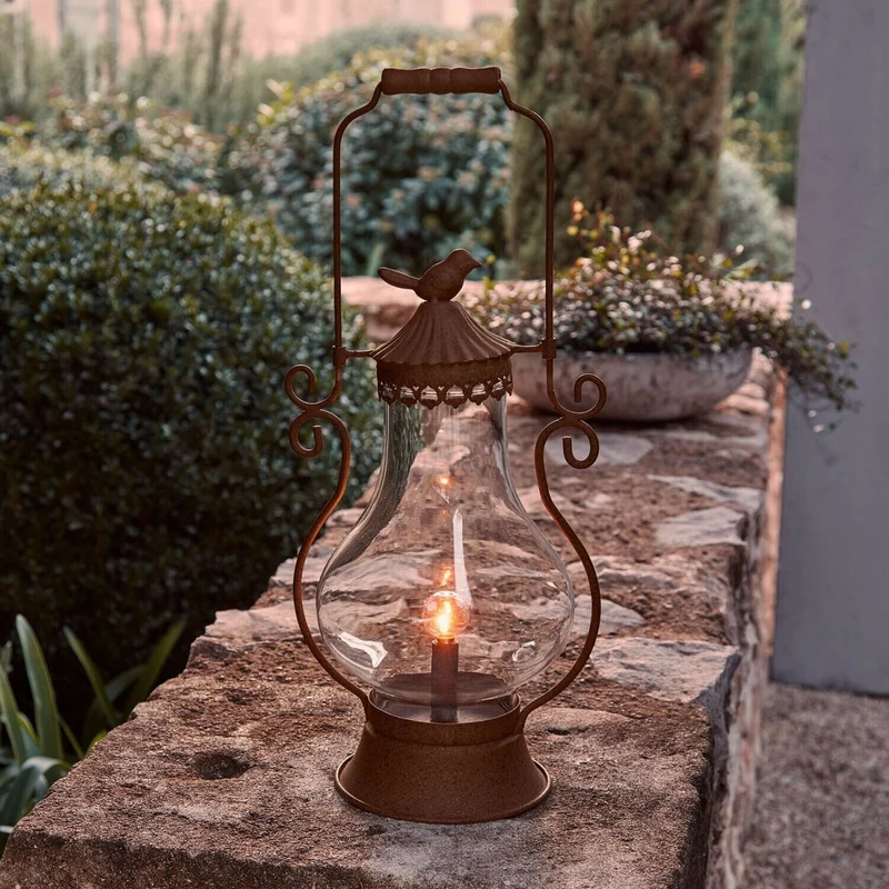 BRISANNE LED-Laterne – Vintage Dekolicht mit warmem nostalgischem Glanz