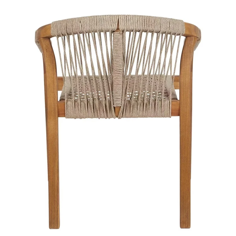 BAYONNE Gartenstuhl 2er-Set – Premium Outdoor-Stühle aus Akazienholz mit Modernem Rope-Design