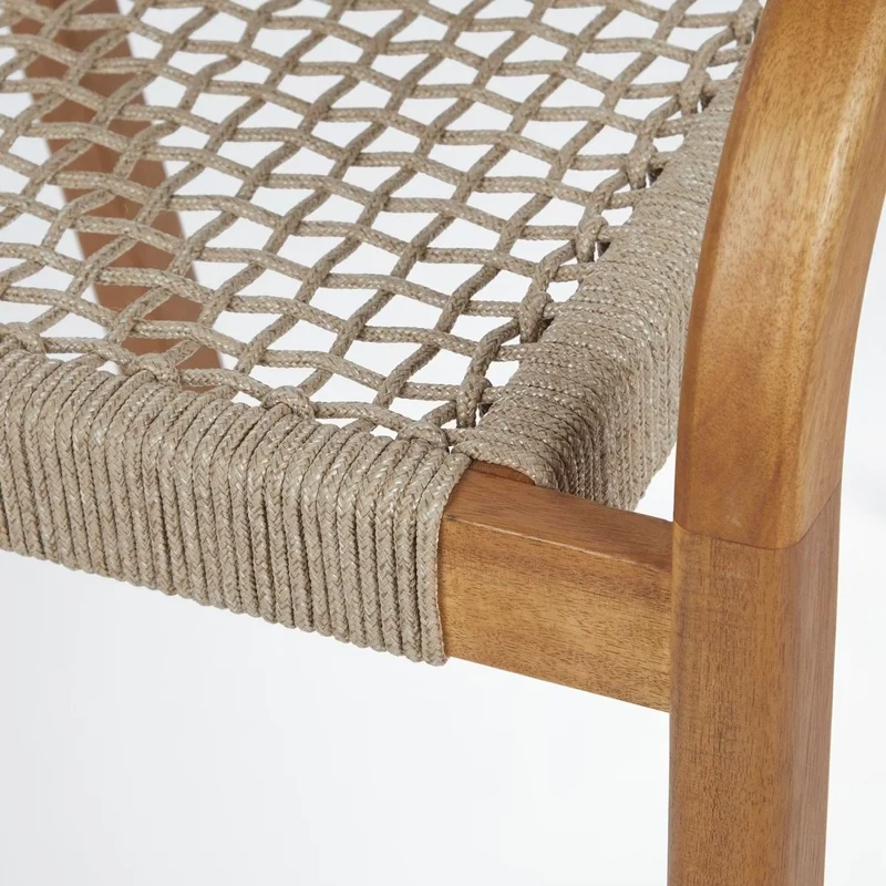 BAYONNE Gartenstuhl 2er-Set – Premium Outdoor-Stühle aus Akazienholz mit Modernem Rope-Design