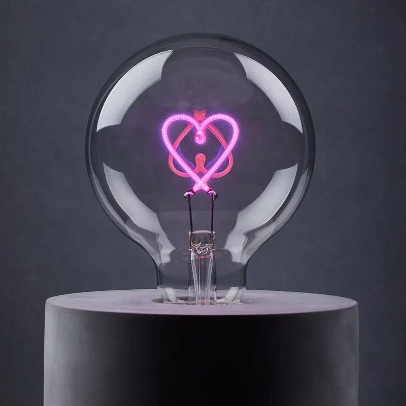 BRIGHT LIGHT Heart LED-Leuchtmittel – Dekorative LED-Lampe Mit Leuchtendem Herzmotiv