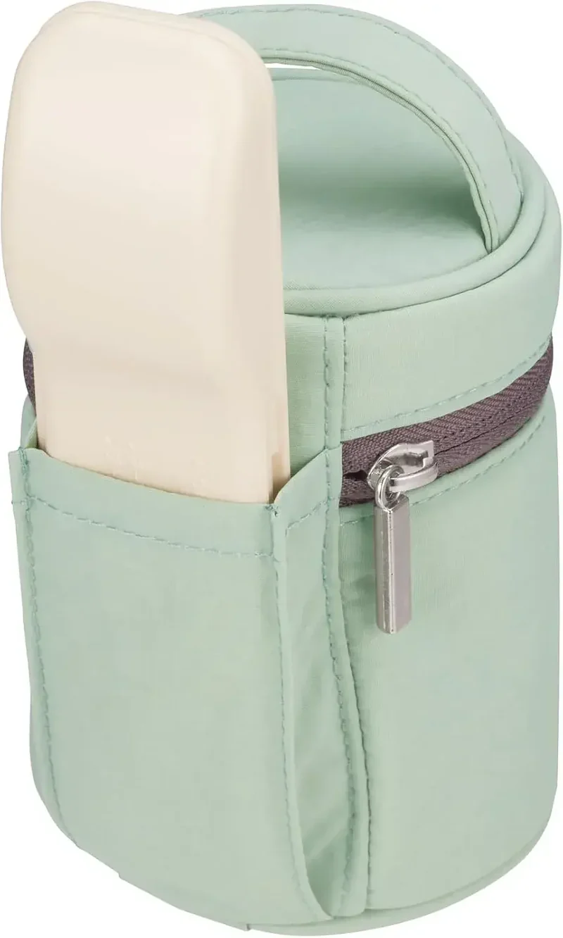 Thermos 200ml Insulated Soup Jar Bag Light Green Travel Food