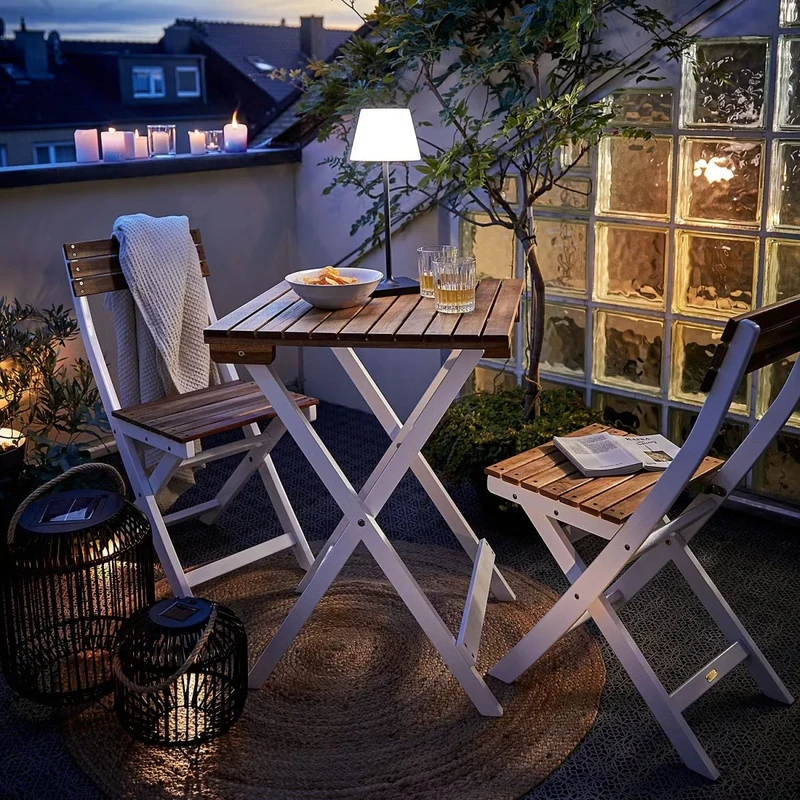 MORNING STAR 3-tlg. Gartenmöbel-Set – Klappbares Bistro-Set aus Akazienholz