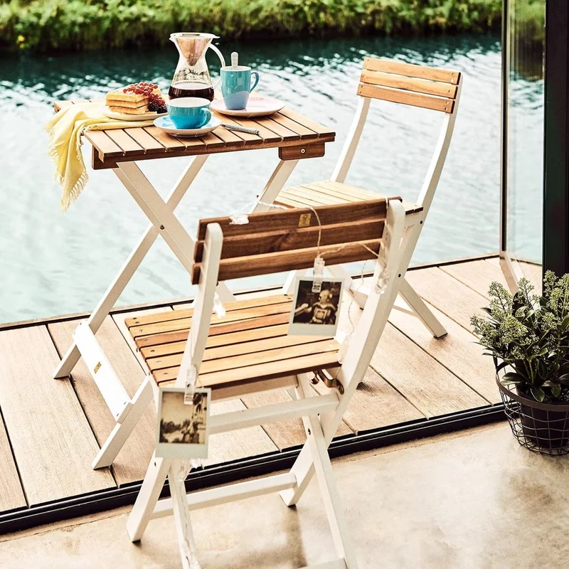 MORNING STAR 3-tlg. Gartenmöbel-Set – Klappbares Bistro-Set aus Akazienholz