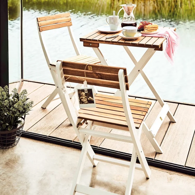 MORNING STAR 3-tlg. Gartenmöbel-Set – Klappbares Bistro-Set aus Akazienholz