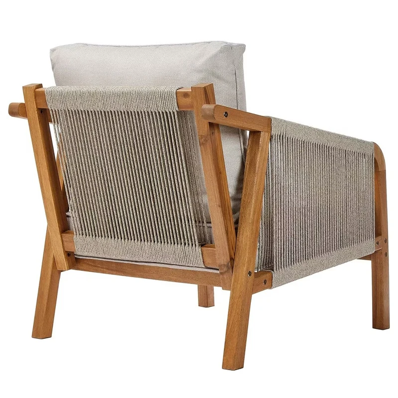 ROPE ISLAND Outdoor-Sessel – Loungesessel Aus Akazienholz Mit Kissen