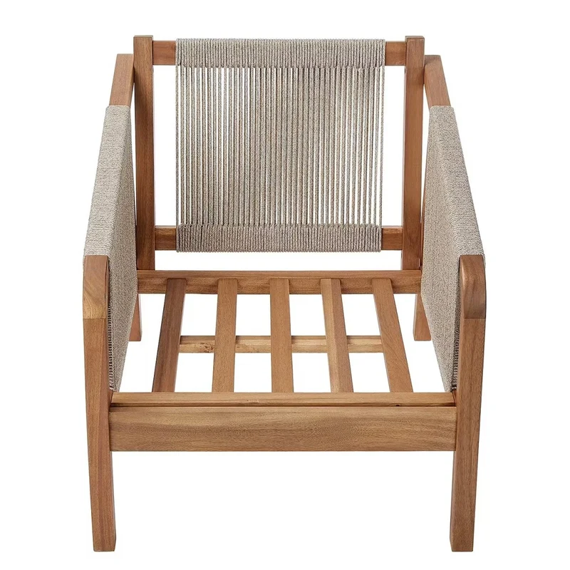 ROPE ISLAND Outdoor-Sessel – Loungesessel Aus Akazienholz Mit Kissen