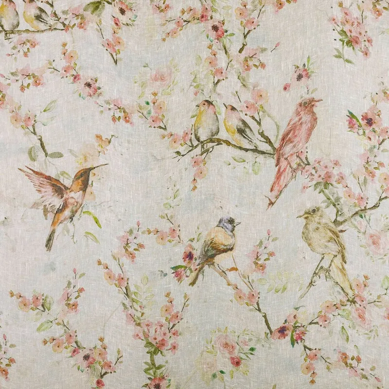 FLOREMONT Vorhang – Leinenvorhang Mit Kirschblüten-Design