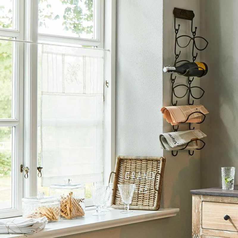 MAYENNE Scheibengardine 2er-Set – Elegante Leinen-Kurzvorhänge im französischen Landhausstil
