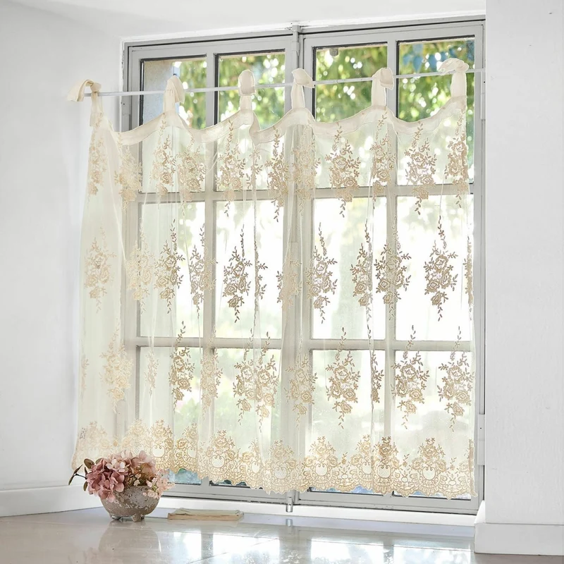 VELARION Scheibengardine – Eleganter Vintage-Kurzvorhang mit romantischem Charme
