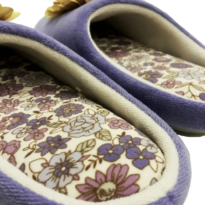 Senko Charlotte Indoor Slipper with Floral Motif Cushioned Sole