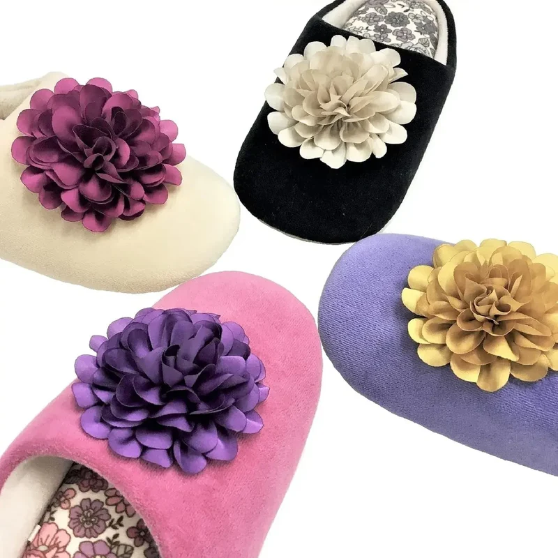 Senko Charlotte Indoor Slipper with Floral Motif Cushioned Sole
