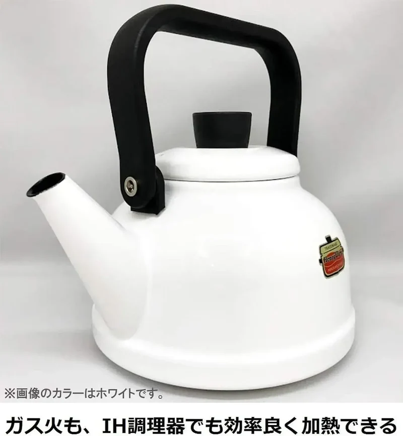 Fuji Horo Solid Kitchen Kettle, Durable Enamel Hot Water Pot 1.5L