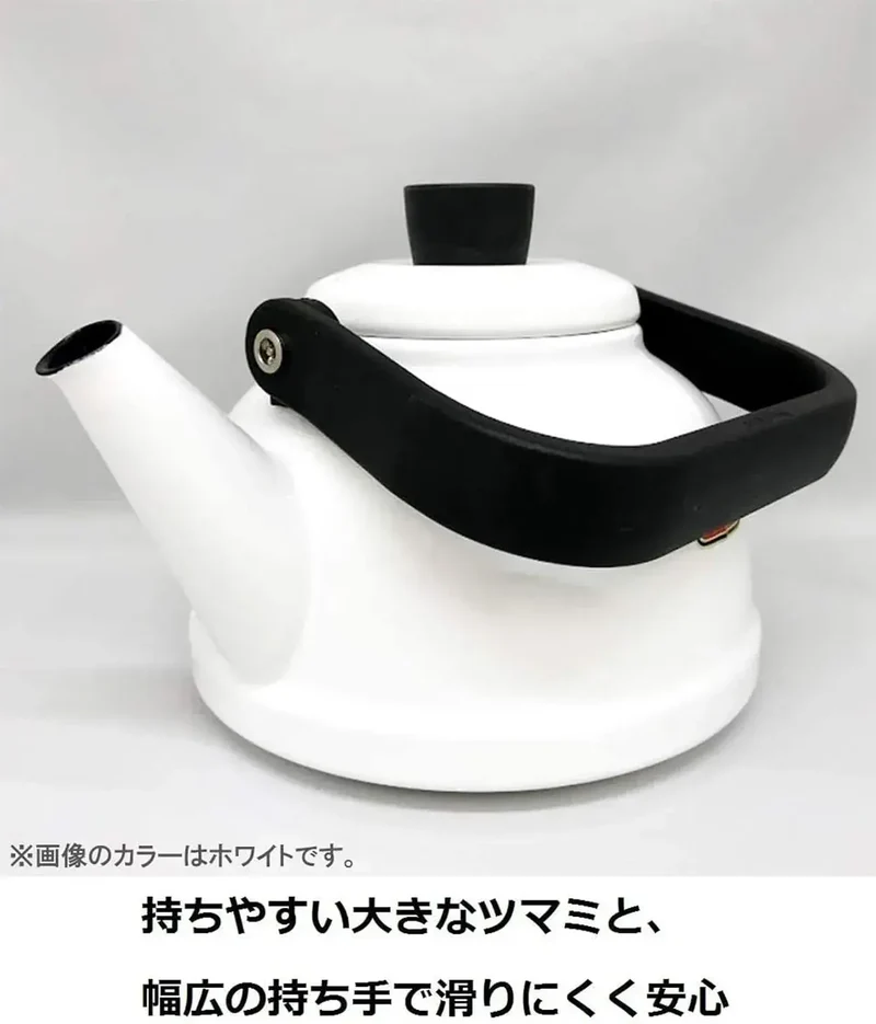 Fuji Horo Solid Kitchen Kettle, Durable Enamel Hot Water Pot 1.5L