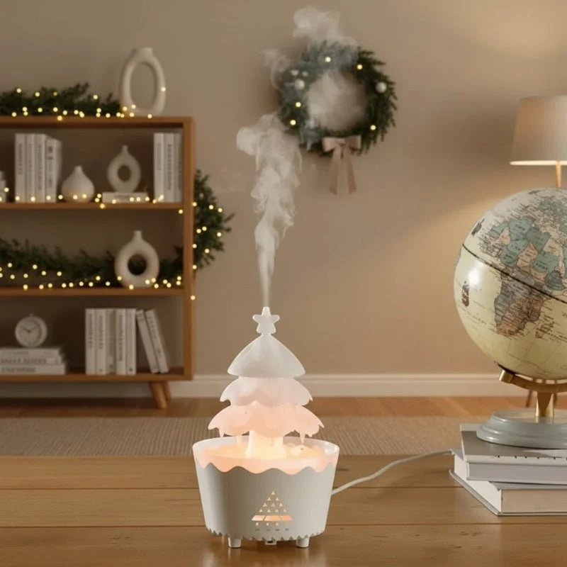 Nebelweihnachten – Weihnachtsbaum-Aroma-Diffusor Mit Einstellbarem Nebel Und LED-Licht