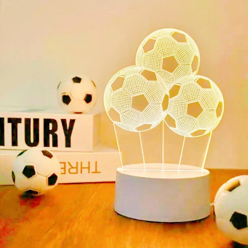 ### 3D Fußball Nachtlicht – USB Kreative LED Schreibtischlampe Für Sportfans