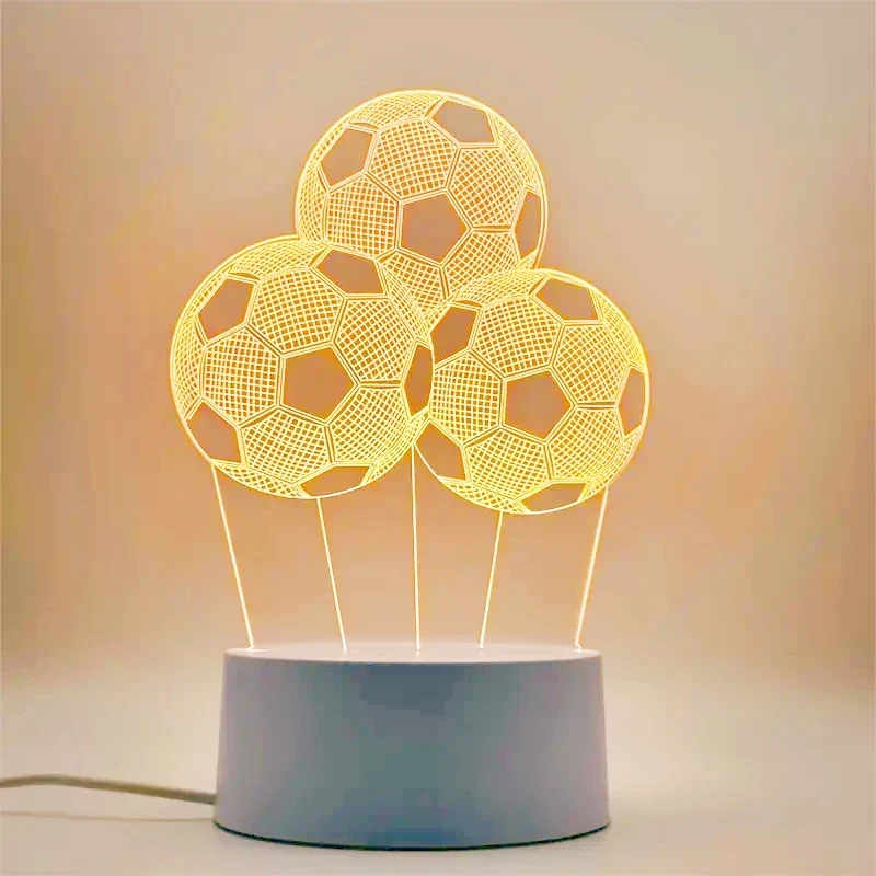 ### 3D Fußball Nachtlicht – USB Kreative LED Schreibtischlampe Für Sportfans