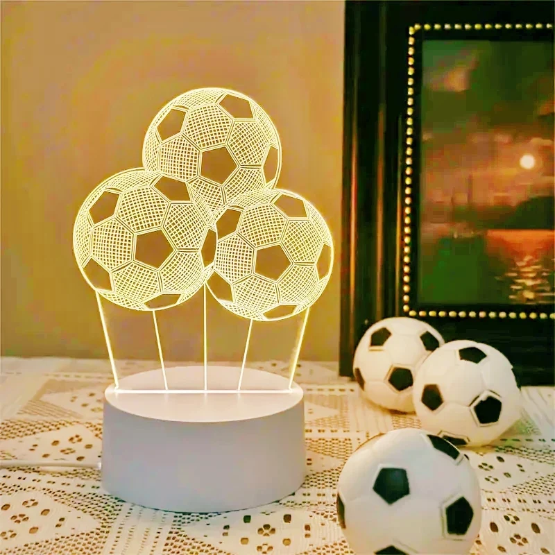 ### 3D Fußball Nachtlicht – USB Kreative LED Schreibtischlampe Für Sportfans