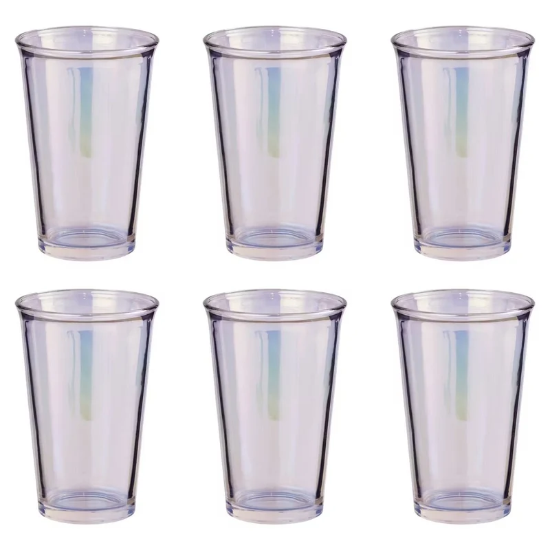 GALET Drinking Glass Set of 6 – Elegant Shimmer Glassware for Stylish Everyday Dining