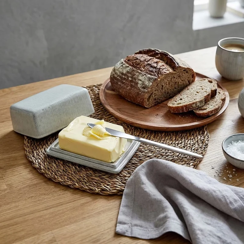 HENLEY Butterdose – Rustikale Butterdose aus Steingut mit reaktiver Glasur
