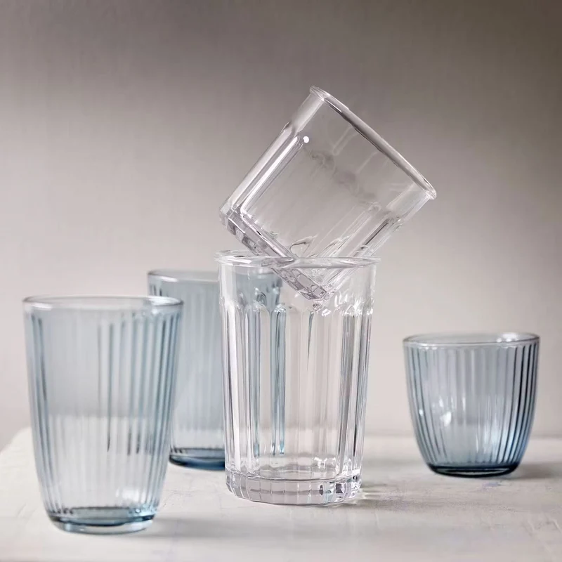 LINEE Trinkglas-Set 6er Set – Geriffelte Trinkgläser für stilvolle Tischkultur