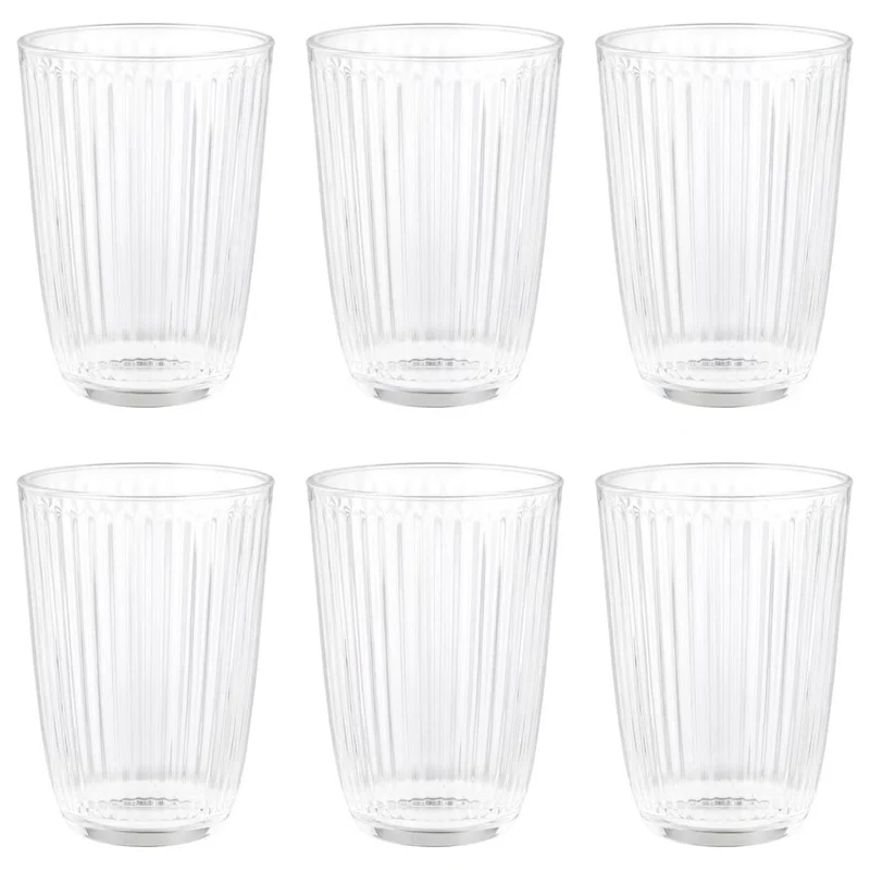 LINEE Trinkglas-Set 6er Set – Geriffelte Trinkgläser für stilvolle Tischkultur