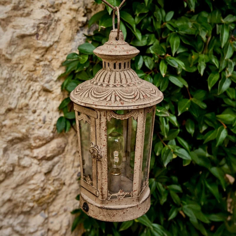 DELOURISE LED-Laterne – Vintage Laterne Mit Ornamenten