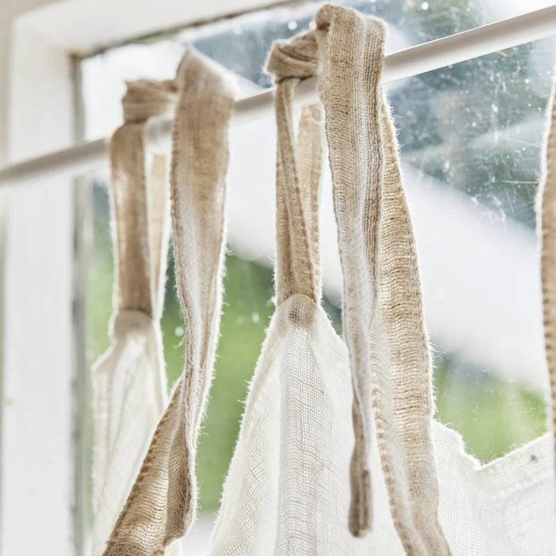 FEBE Café-Gardine – Leinen-Gardine Im Landhausstil