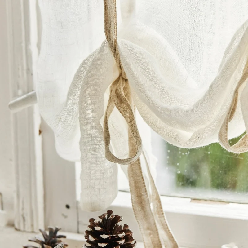 FEBE Café-Gardine – Leinen-Gardine Im Landhausstil