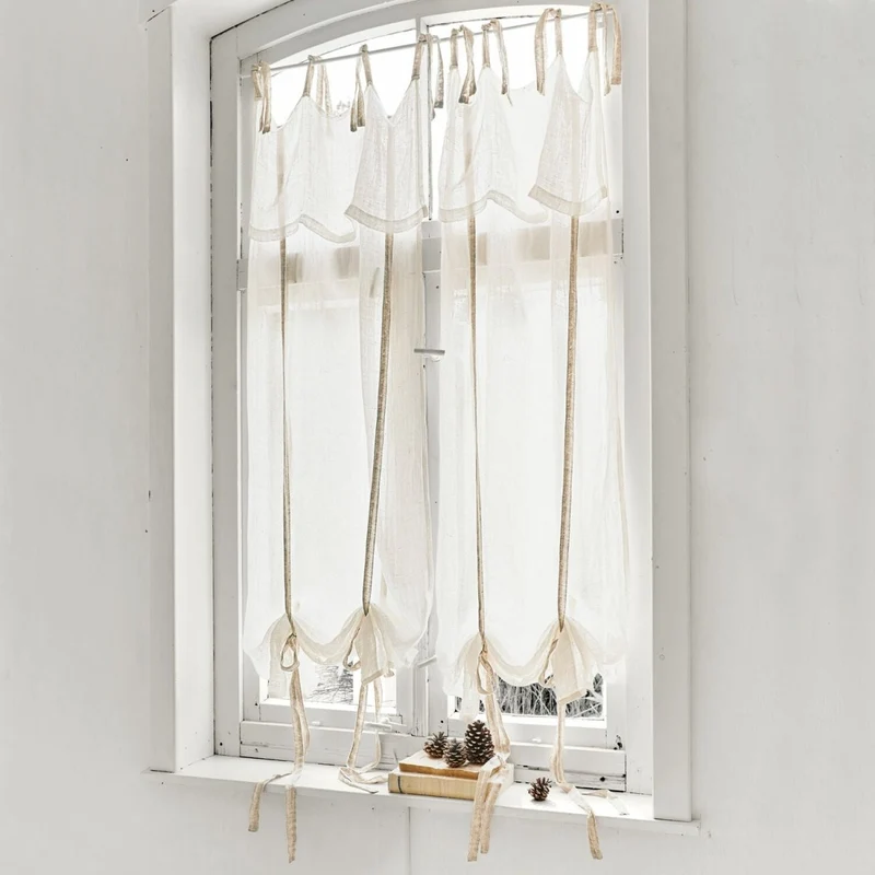 FEBE Café-Gardine – Leinen-Gardine Im Landhausstil